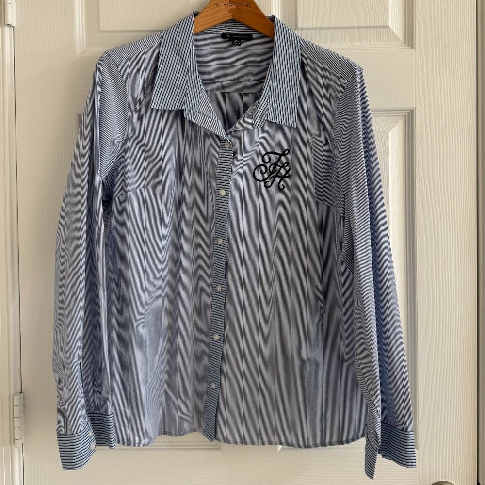 Tommy Hilfiger Monogram Women's Button-Down Shirt, Size XXL